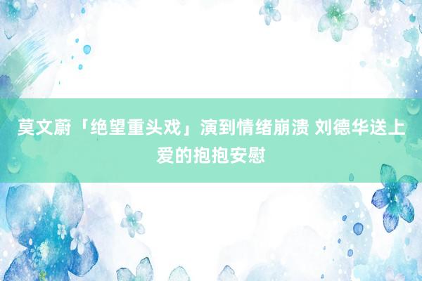 莫文蔚「绝望重头戏」演到情绪崩溃 刘德华送上爱的抱抱安慰