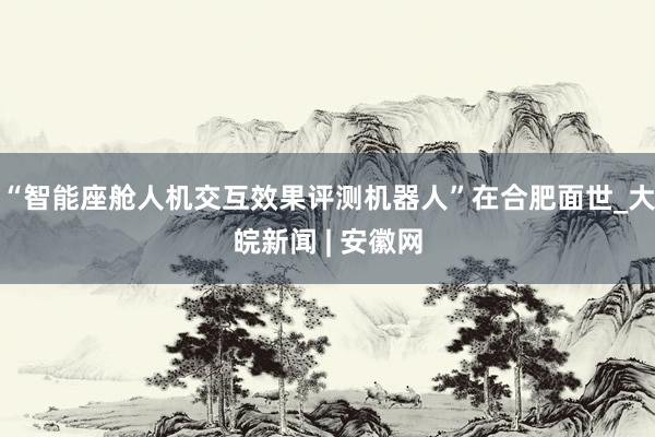 “智能座舱人机交互效果评测机器人”在合肥面世_大皖新闻 | 安徽网