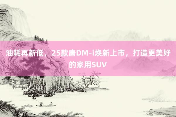 油耗再新低，25款唐DM-i焕新上市，打造更美好的家用SUV