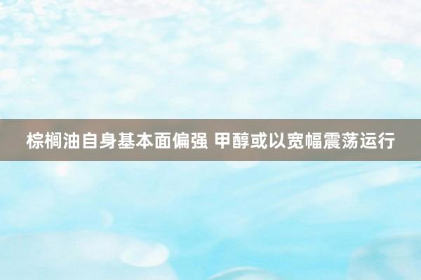 棕榈油自身基本面偏强 甲醇或以宽幅震荡运行