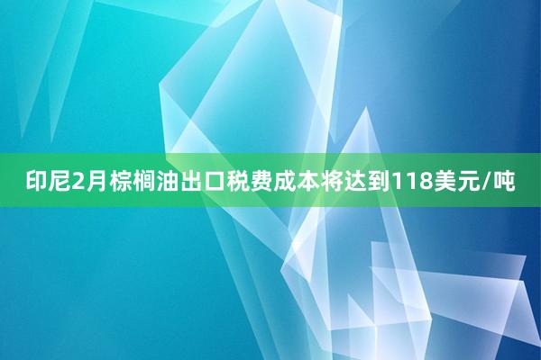 印尼2月棕榈油出口税费成本将达到118美元/吨