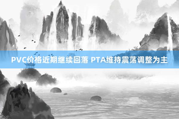 PVC价格近期继续回落 PTA维持震荡调整为主