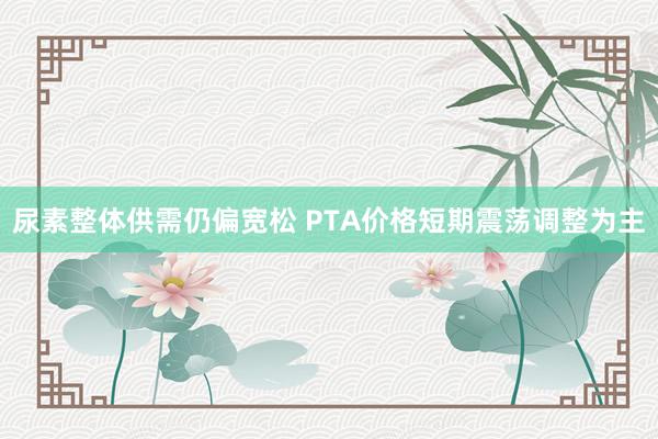 尿素整体供需仍偏宽松 PTA价格短期震荡调整为主