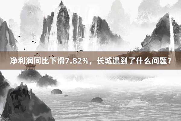 净利润同比下滑7.82%，长城遇到了什么问题？