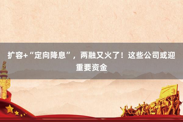 扩容+“定向降息”，两融又火了！这些公司或迎重要资金