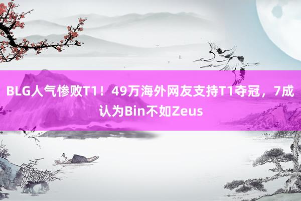 BLG人气惨败T1！49万海外网友支持T1夺冠，7成认为Bin不如Zeus