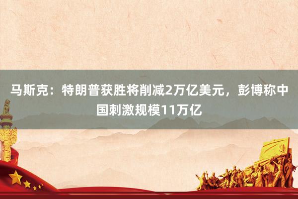 马斯克：特朗普获胜将削减2万亿美元，彭博称中国刺激规模11万亿