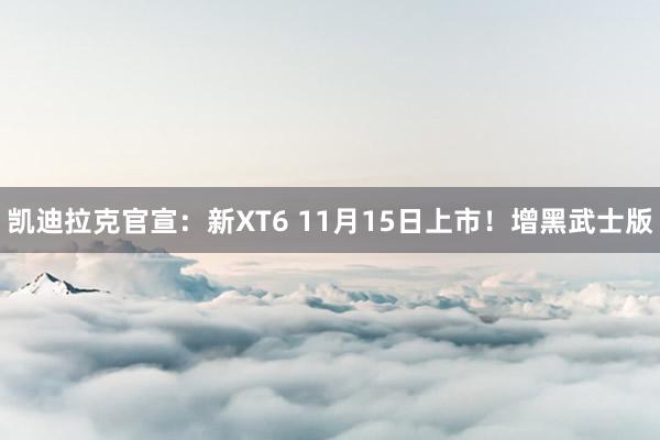 凯迪拉克官宣：新XT6 11月15日上市！增黑武士版