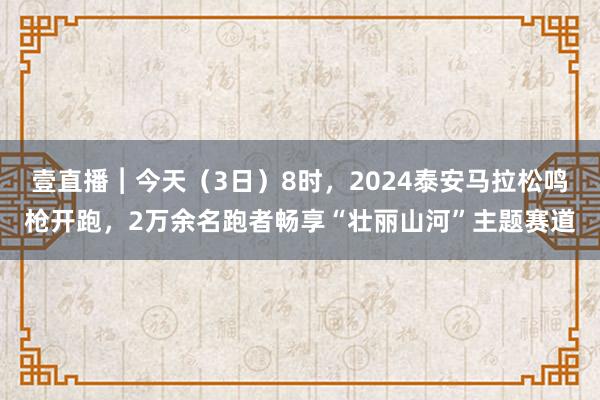 壹直播︱今天（3日）8时，2024泰安马拉松鸣枪开跑，2万余名跑者畅享“壮丽山河”主题赛道