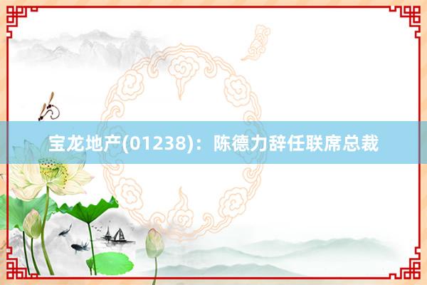 宝龙地产(01238)：陈德力辞任联席总裁