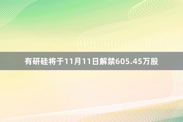 有研硅将于11月11日解禁605.45万股