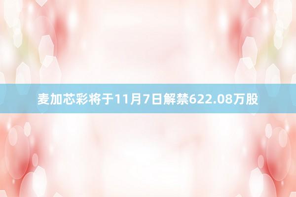 麦加芯彩将于11月7日解禁622.08万股