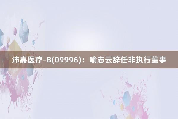 沛嘉医疗-B(09996)：喻志云辞任非执行董事