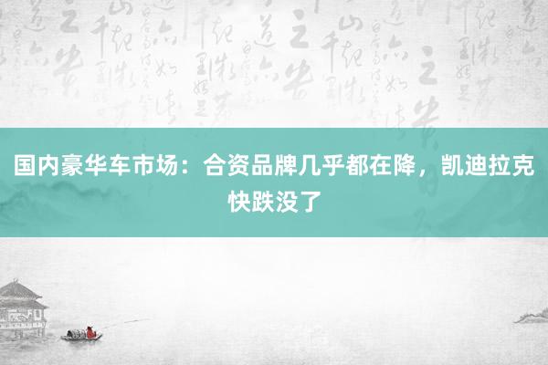 国内豪华车市场：合资品牌几乎都在降，凯迪拉克快跌没了