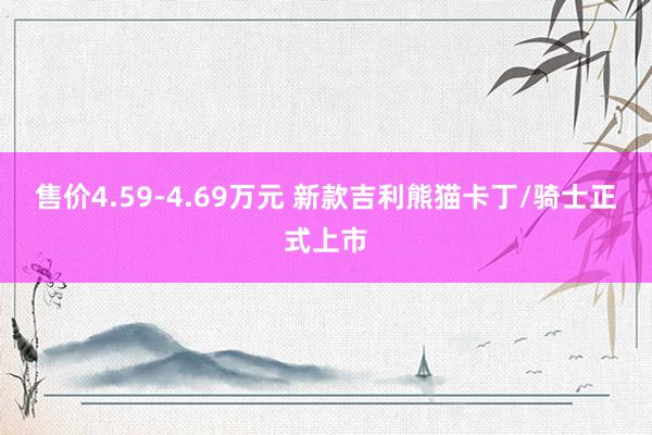 售价4.59-4.69万元 新款吉利熊猫卡丁/骑士正式上市