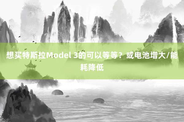 想买特斯拉Model 3的可以等等？或电池增大/能耗降低