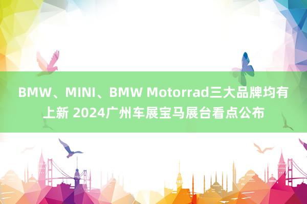 BMW、MINI、BMW Motorrad三大品牌均有上新 2024广州车展宝马展台看点公布