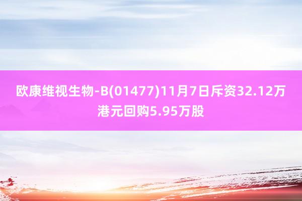 欧康维视生物-B(01477)11月7日斥资32.12万港元回购5.95万股