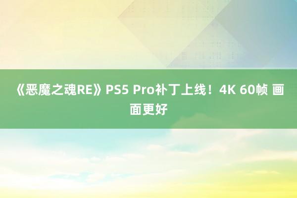 《恶魔之魂RE》PS5 Pro补丁上线！4K 60帧 画面更好