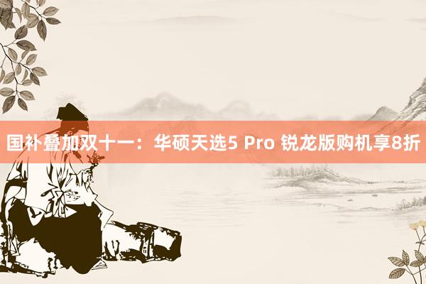 国补叠加双十一：华硕天选5 Pro 锐龙版购机享8折