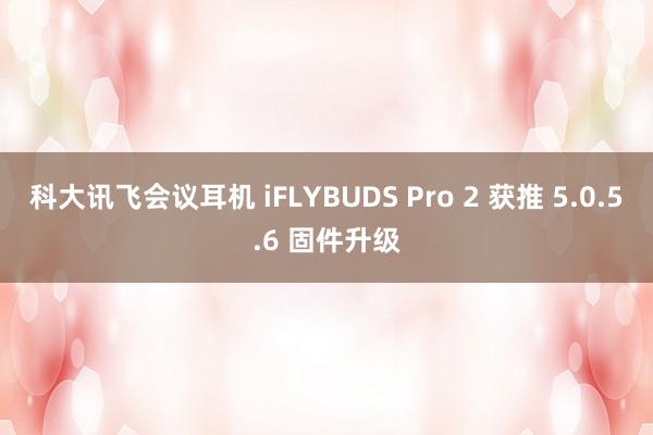 科大讯飞会议耳机 iFLYBUDS Pro 2 获推 5.0.5.6 固件升级