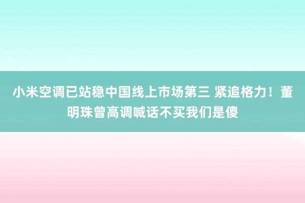 小米空调已站稳中国线上市场第三 紧追格力！董明珠曾高调喊话不买我们是傻