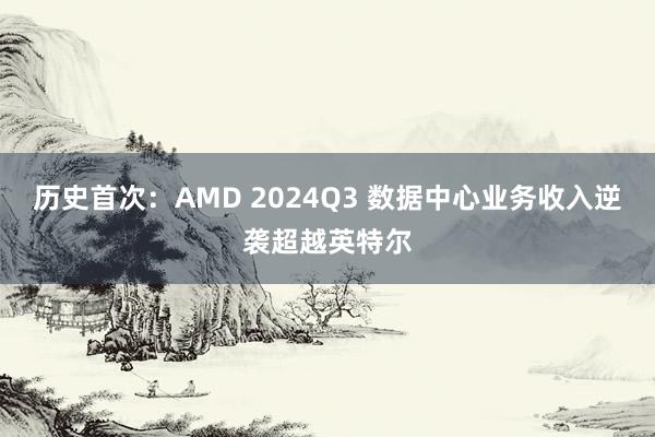 历史首次：AMD 2024Q3 数据中心业务收入逆袭超越英特尔