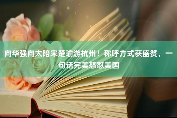 向华强向太陪宋楚瑜游杭州！称呼方式获盛赞，一句话完美怒怼美国