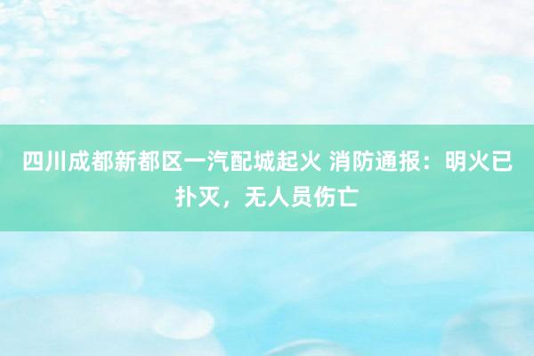 四川成都新都区一汽配城起火 消防通报：明火已扑灭，无人员伤亡