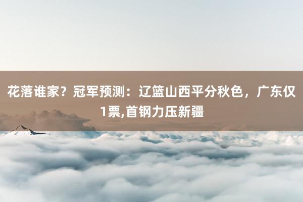 花落谁家？冠军预测：辽篮山西平分秋色，广东仅1票,首钢力压新疆