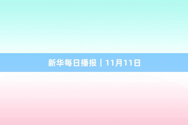 新华每日播报｜11月11日