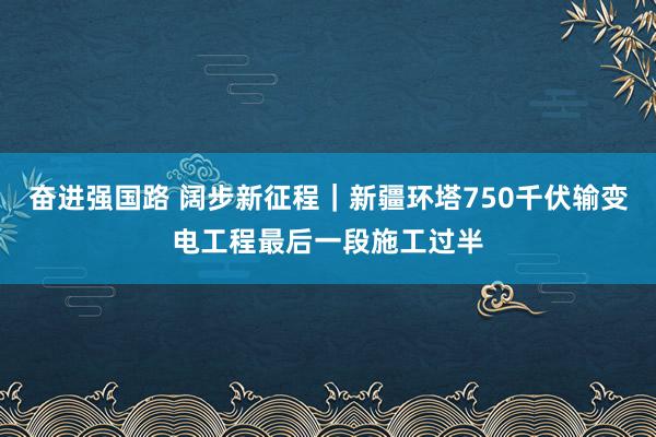 奋进强国路 阔步新征程｜新疆环塔750千伏输变电工程最后一段施工过半