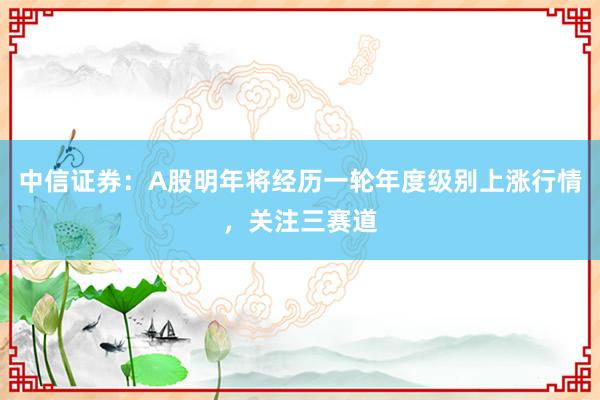 中信证券：A股明年将经历一轮年度级别上涨行情，关注三赛道