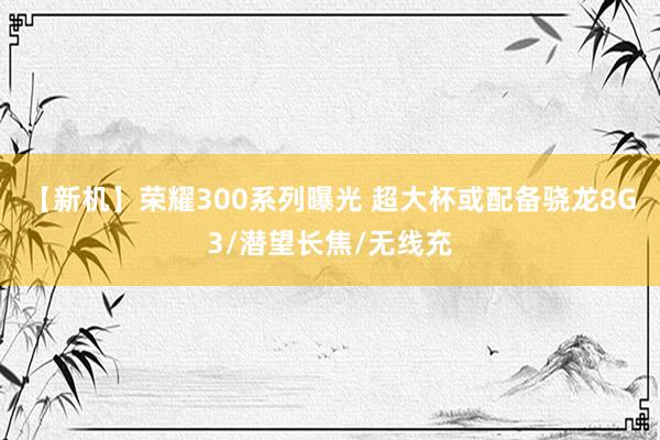 【新机】荣耀300系列曝光 超大杯或配备骁龙8G3/潜望长焦/无线充