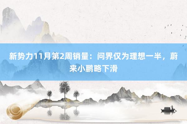 新势力11月第2周销量：问界仅为理想一半，蔚来小鹏略下滑