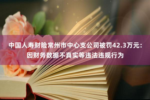 中国人寿财险常州市中心支公司被罚42.3万元：因财务数据不真实等违法违规行为