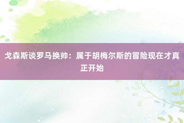 戈森斯谈罗马换帅：属于胡梅尔斯的冒险现在才真正开始