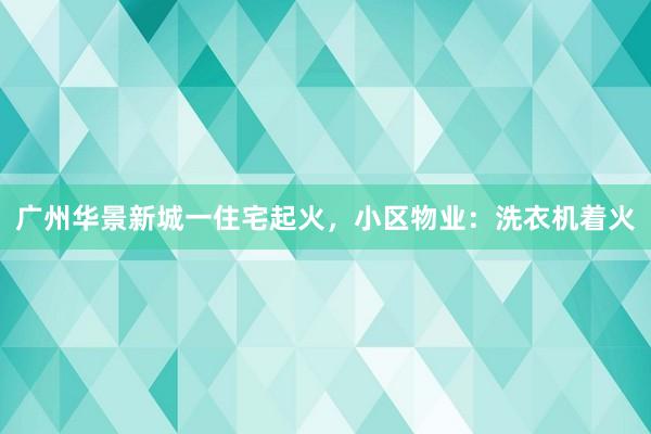 广州华景新城一住宅起火，小区物业：洗衣机着火