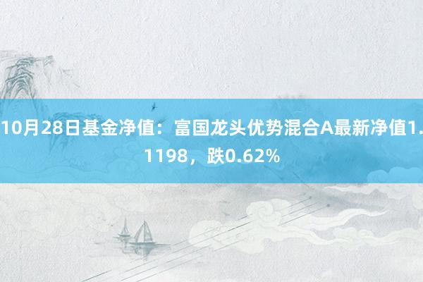 10月28日基金净值：富国龙头优势混合A最新净值1.1198，跌0.62%