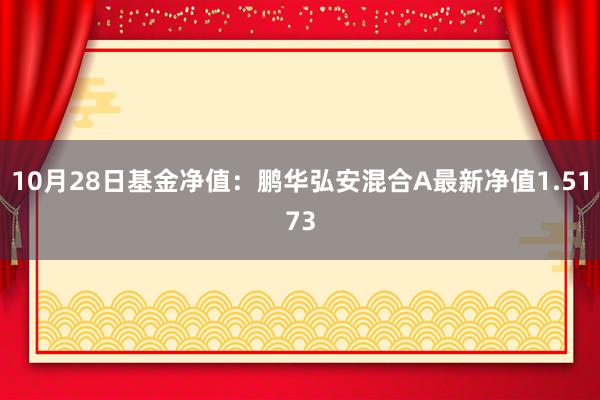 10月28日基金净值：鹏华弘安混合A最新净值1.5173