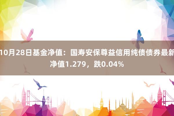 10月28日基金净值：国寿安保尊益信用纯债债券最新净值1.279，跌0.04%