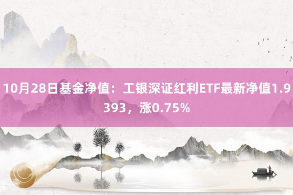 10月28日基金净值：工银深证红利ETF最新净值1.9393，涨0.75%