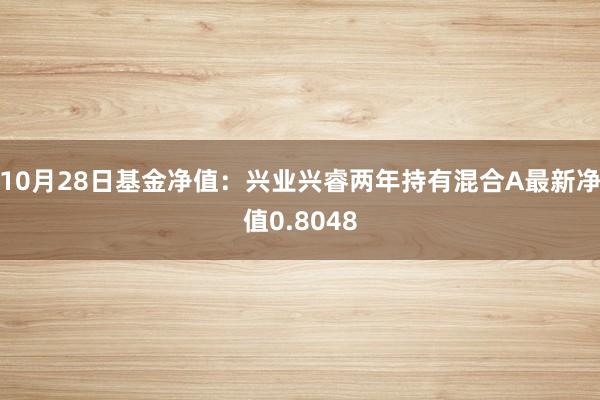 10月28日基金净值：兴业兴睿两年持有混合A最新净值0.8048