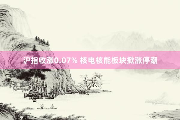 沪指收涨0.07% 核电核能板块掀涨停潮