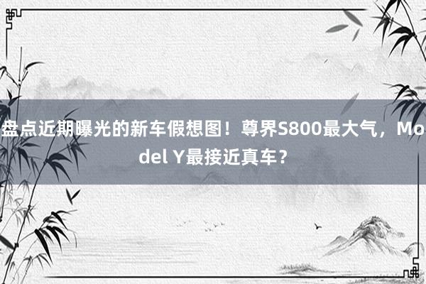 盘点近期曝光的新车假想图！尊界S800最大气，Model Y最接近真车？