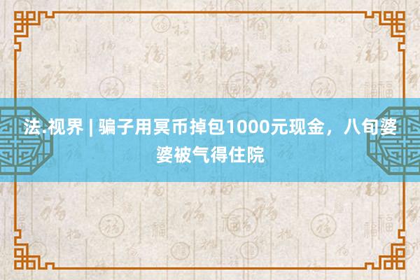 法.视界 | 骗子用冥币掉包1000元现金，<a href=