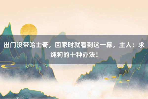 出门没带哈士奇，回家时就看到这一幕，主人：求炖狗的十种办法！