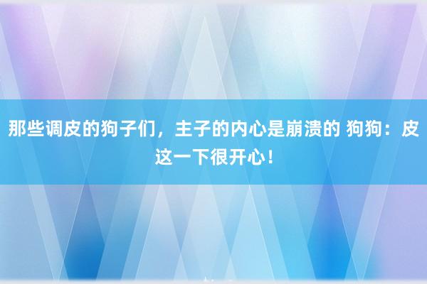 那些调皮的狗子们，主子的内心是崩溃的 狗狗：皮这一下很开心！